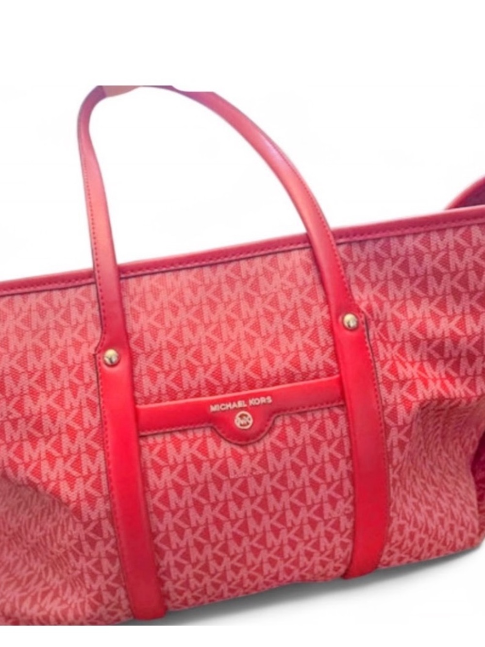 Michael Kors Pink Logo Tote Bag travel size